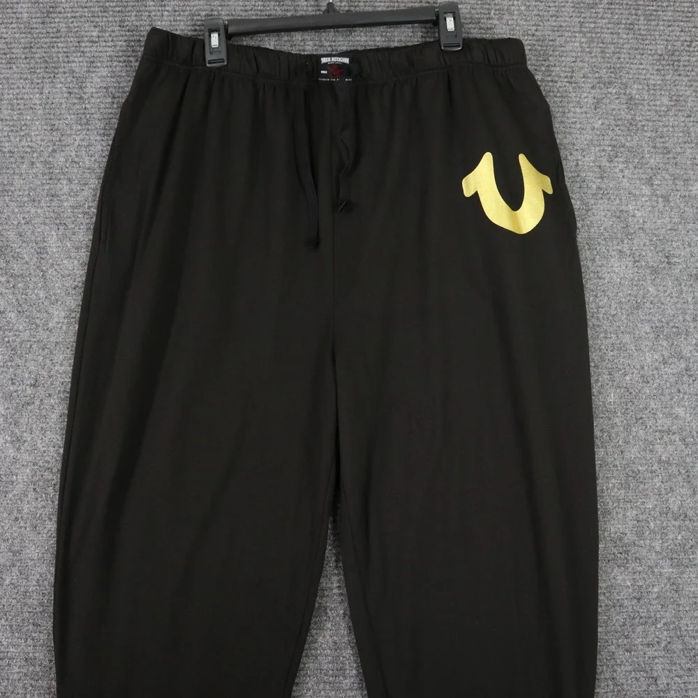 True Religion Loungewear Jogger Sweatpants Mens XL Black Stretch Athletic Pants